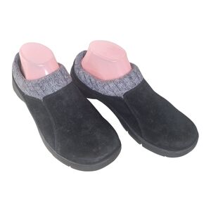 Dansko Womens Eartha Mule Size 40/10 Black Suede Slip On Casual Clogs Shoes.